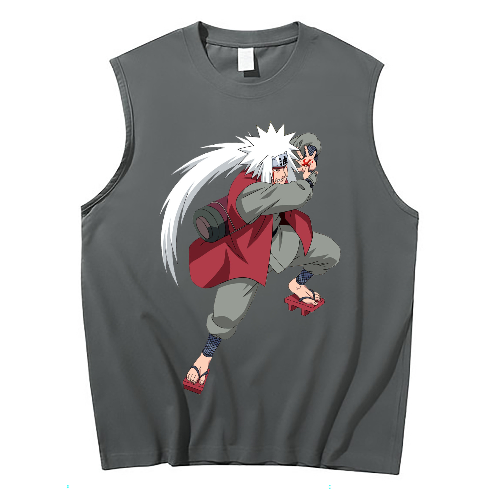 （画像用） NARUTO -ナルト- 自来也（じらいや） Jiraiya コットン100％タンクトップ（フロントプリント）